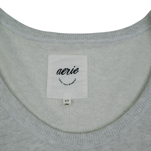 Aerie Oversized Scoop French Terry Lived-In Wash Pullover Women's Size Small - Picture 4 of 6